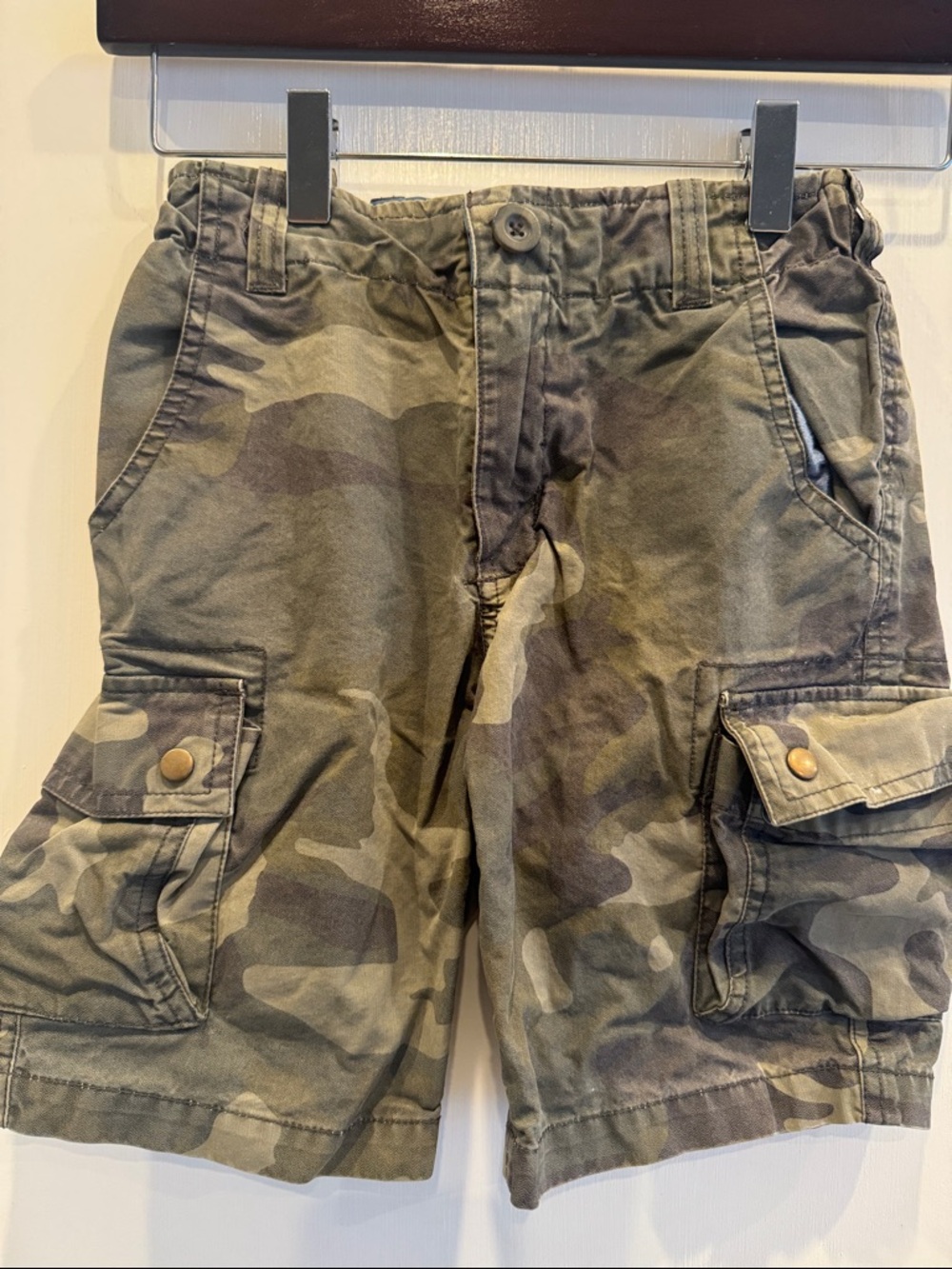 Peek Kids Camo Cargo Shorts - Olive Green